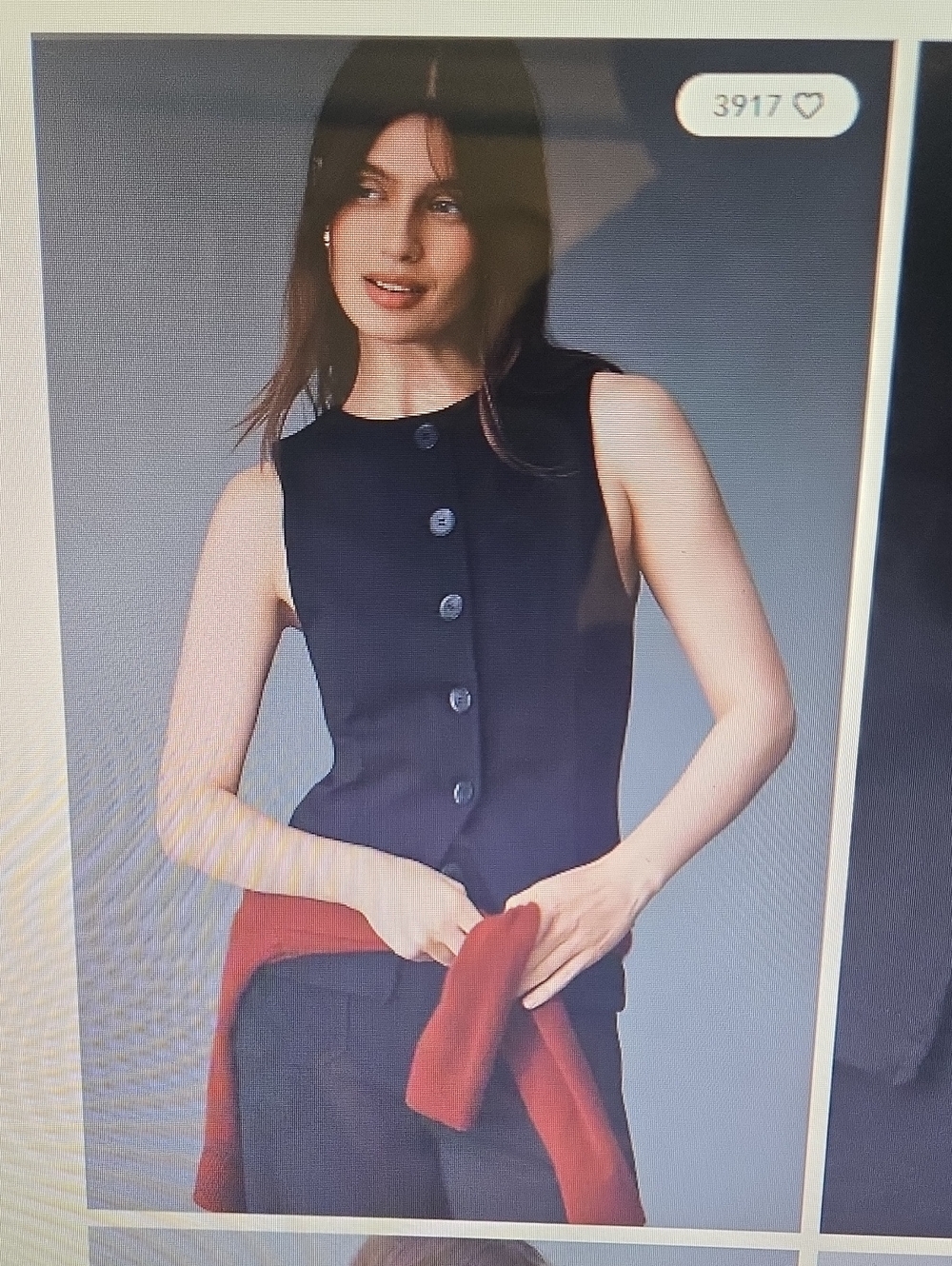 Maeve Black Button Front Knit Vest Size Medium- New!